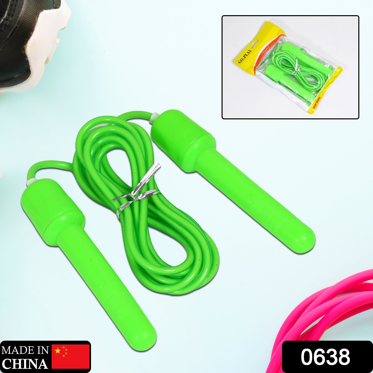 0638 Skipping Rope with ABS Handle for Men, Women - Latex Jump Rope for Weight Loss, Fitness, Sports, Exercise, Workout (3 meter) DeoDap 0638 Skipping Rope with ABS Handle for Men, Women - Latex Jump Rope for Weight Loss, Fitness, Sports, Exercise, Workout (3 meter) DeoDap